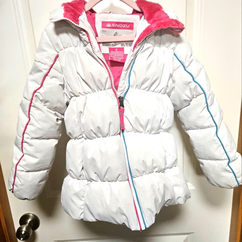 SNOZU Girls Winter Coat Size 6 White